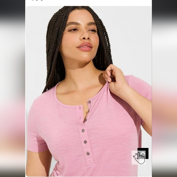 Happy Camper Lyocell Henley Short Sleeve active Tee plus size 5x - Picture 5 of 10